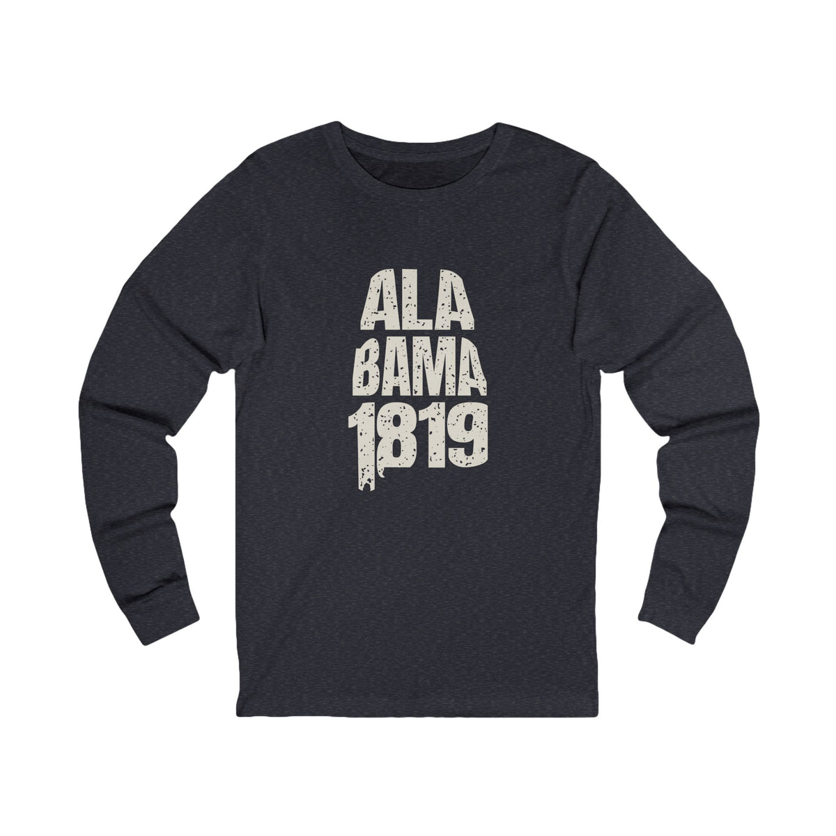 Alabama Vintage Letters Map Long Sleeve Tee