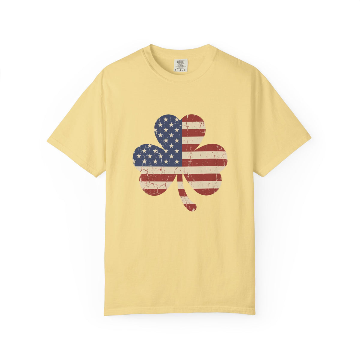 Irish American Flag Shamrock Distressed Vintage T-Shirt