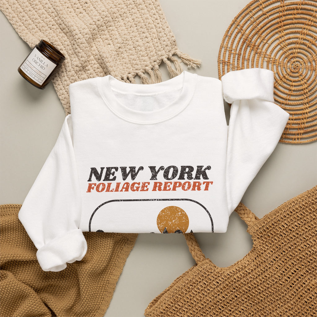 New York Foliage Report Retro Landscape Crewneck Sweatshirt