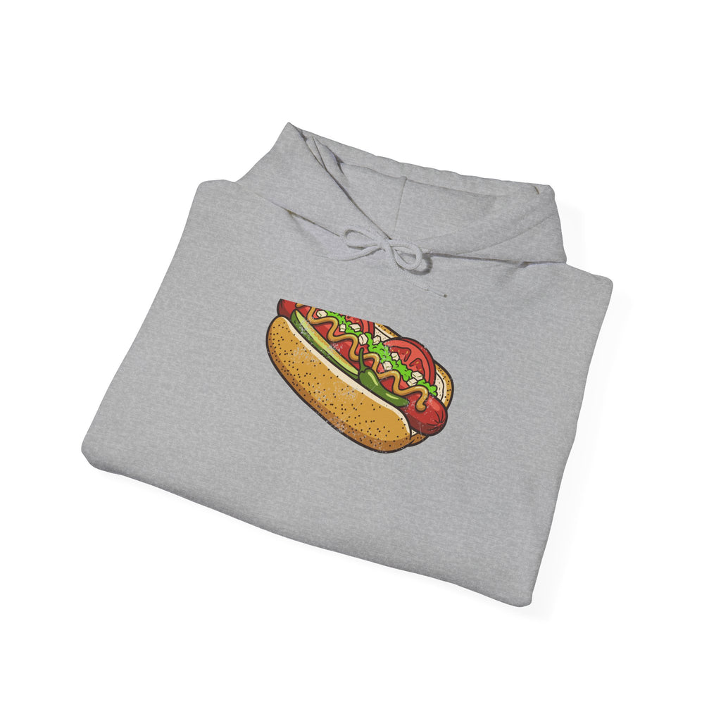 Chicago Style Hot Dog Retro Food Illustration Hoodie