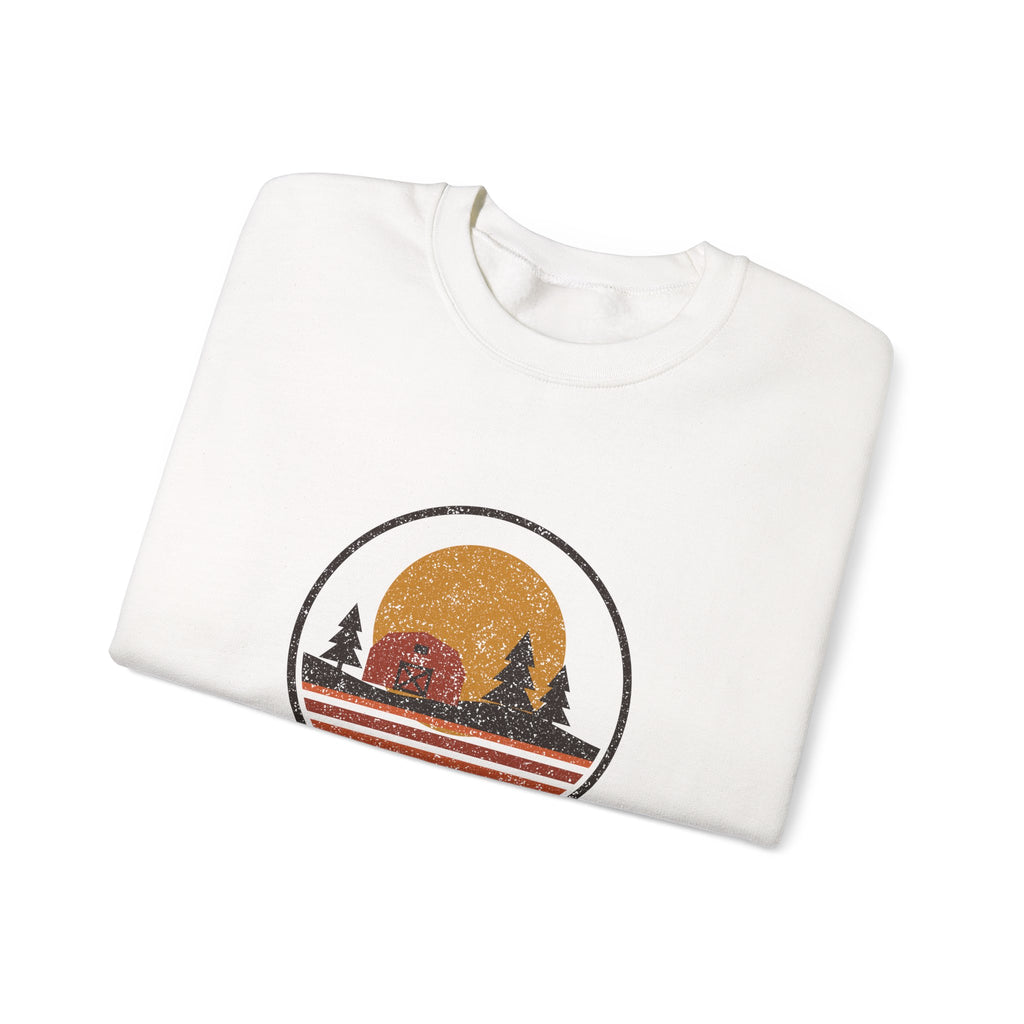 Harvest Moon Over Vermont Retro Badge Crewneck Sweatshirt
