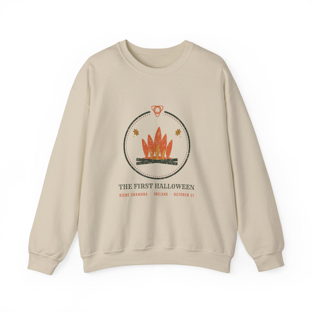 The First Halloween Oíche Shamhna Bonfire Crewneck Sweatshirt