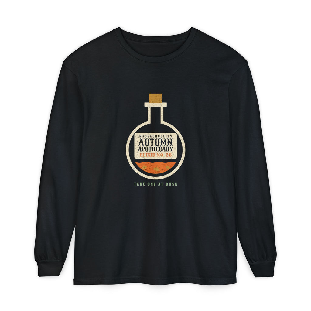 Massachusetts Autumn Apothecary Flask Long Sleeve Tee
