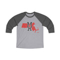 Massachusetts Varsity Monogram Map Raglan 3/4 Sleeve Tee