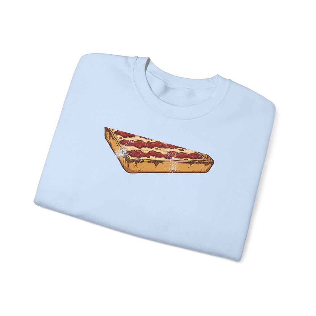 Detroit Style Pizza Retro Food Illustration Crewneck Sweatshirt