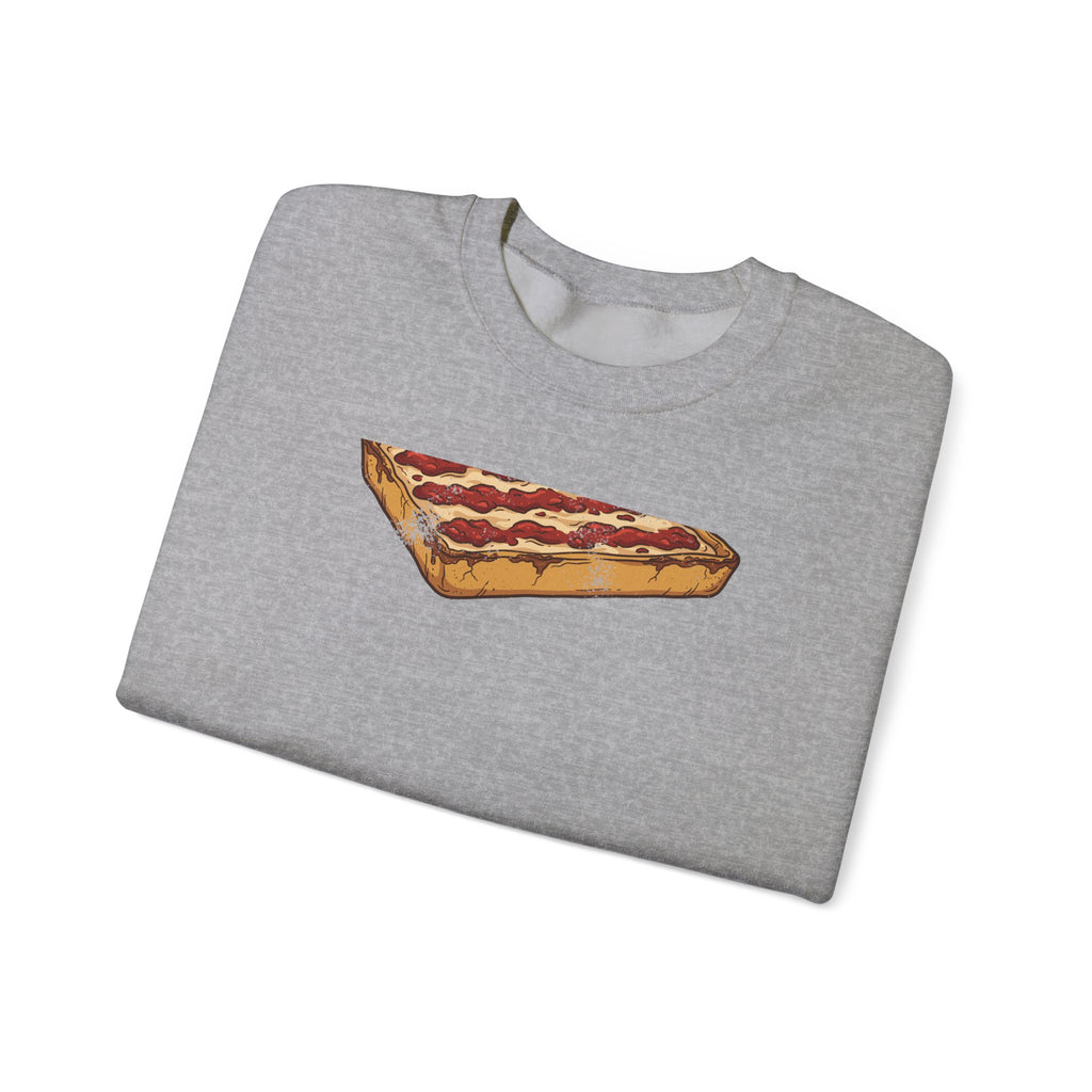 Detroit Style Pizza Retro Food Illustration Crewneck Sweatshirt