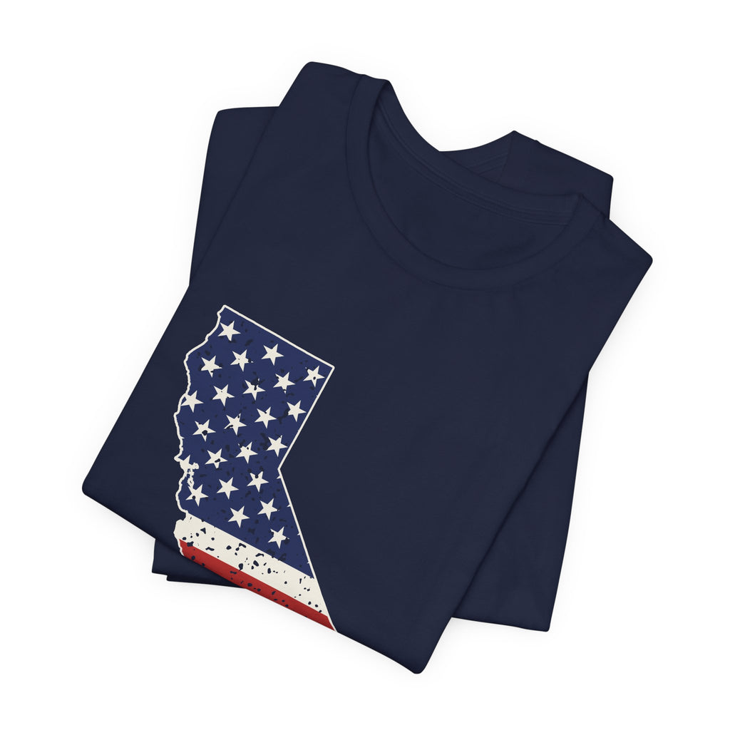 California American Flag Map T-Shirt