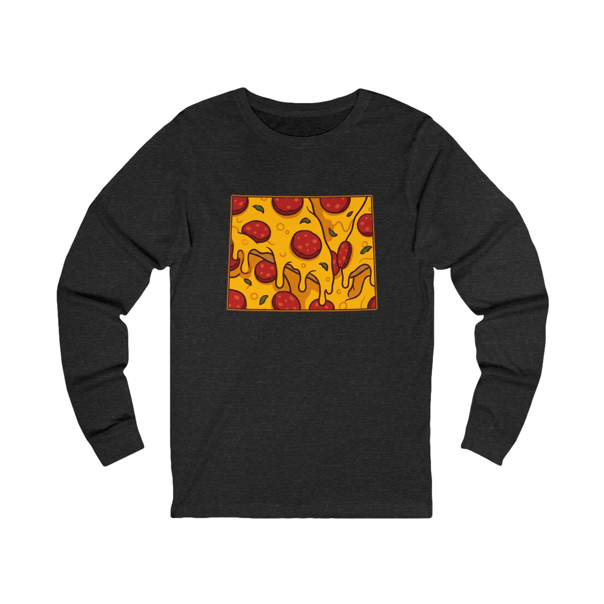 Wyoming Pizza Map Long Sleeve Tee