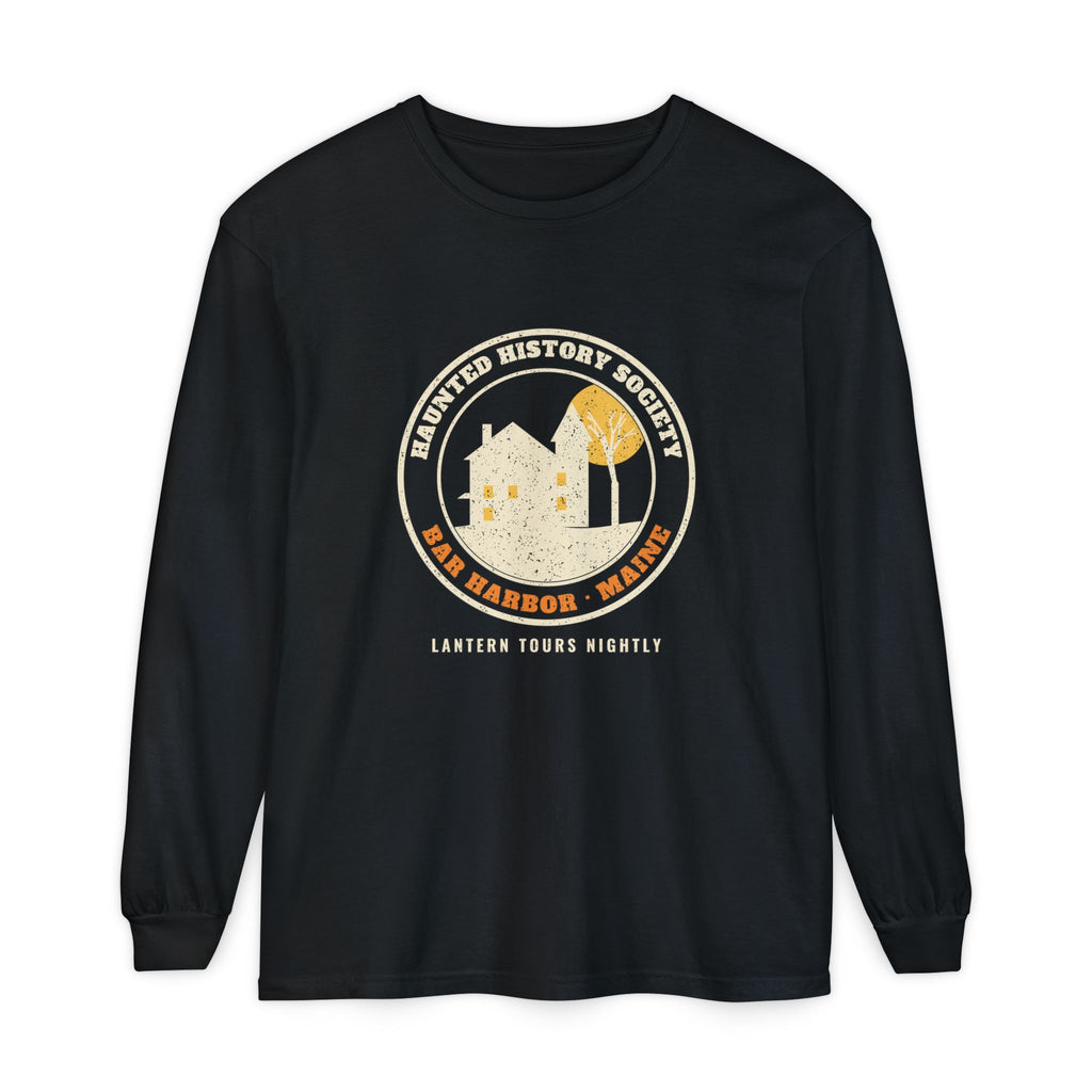 Bar Harbor Maine Haunted History Society Seal Long Sleeve Tee
