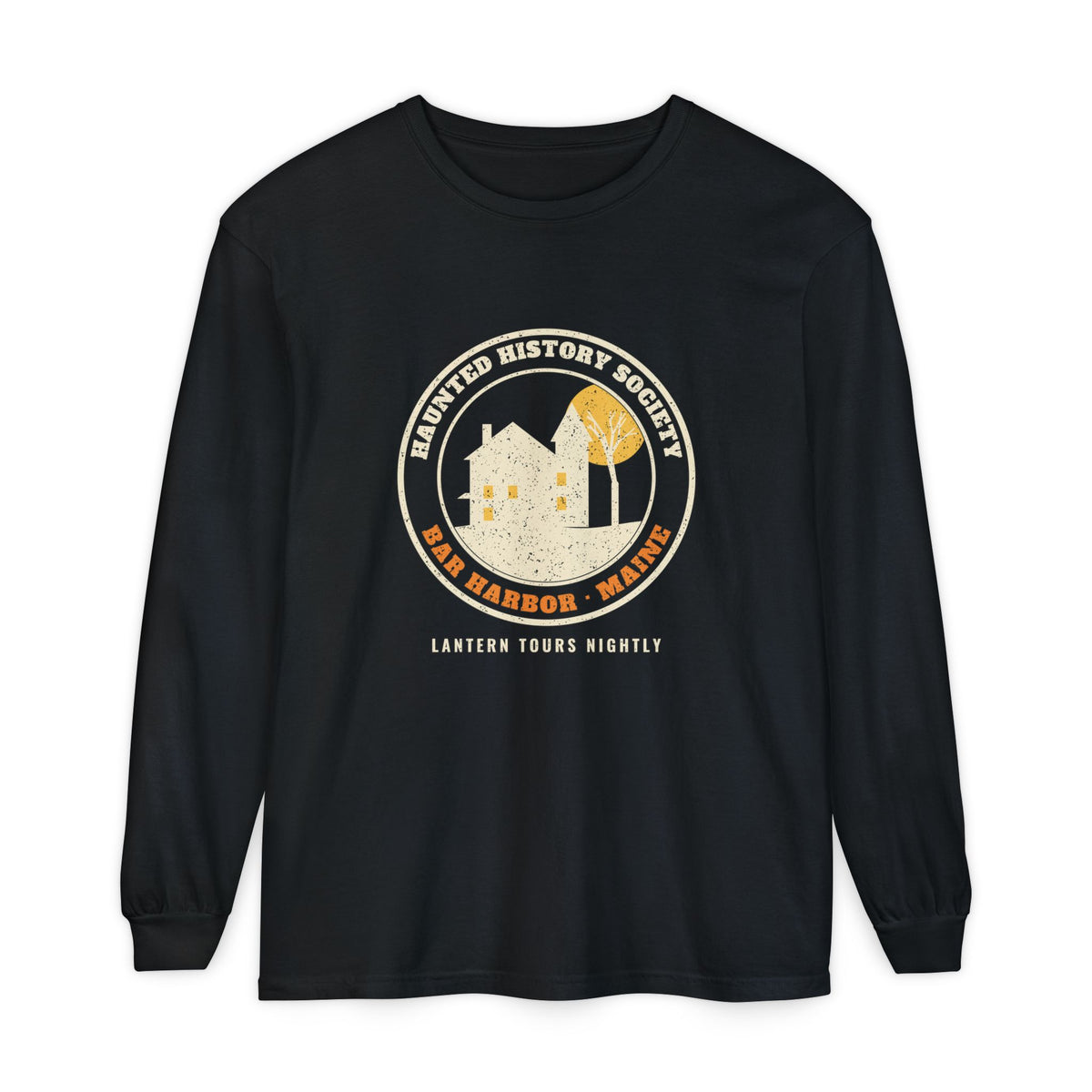 Bar Harbor Maine Haunted History Society Seal Long Sleeve Tee