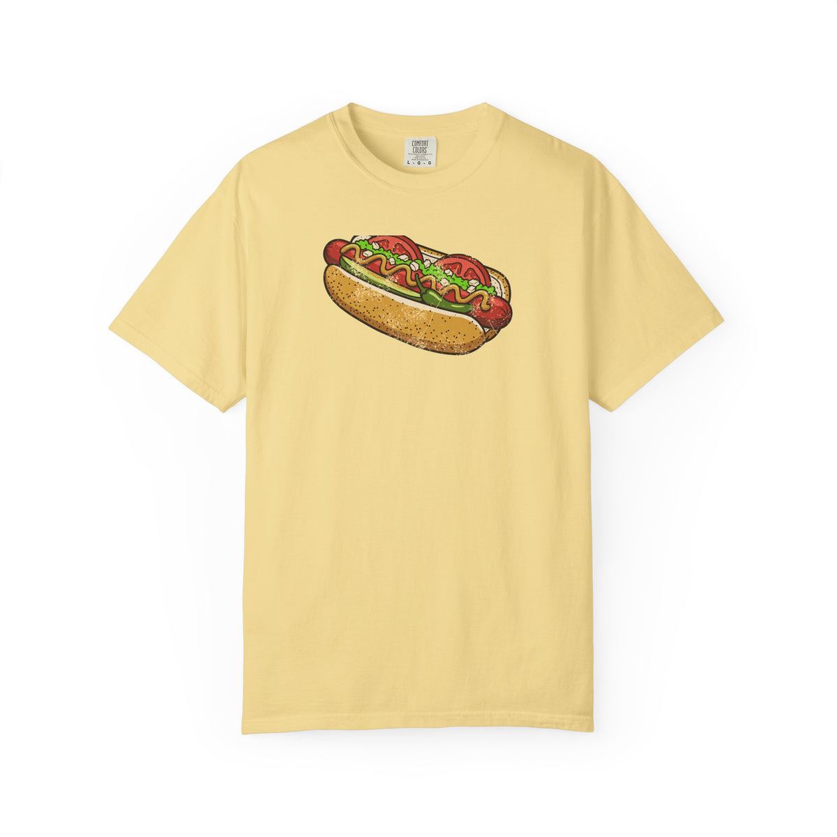 Chicago Style Hot Dog Retro Food Illustration T-Shirt
