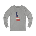 Delaware American Flag Map Long Sleeve Tee