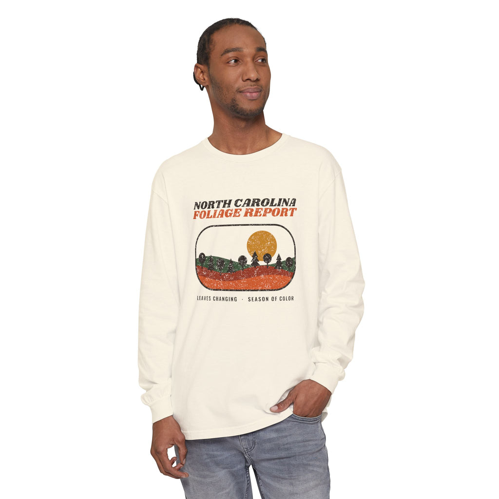 North Carolina Foliage Report Retro Landscape Long Sleeve Tee