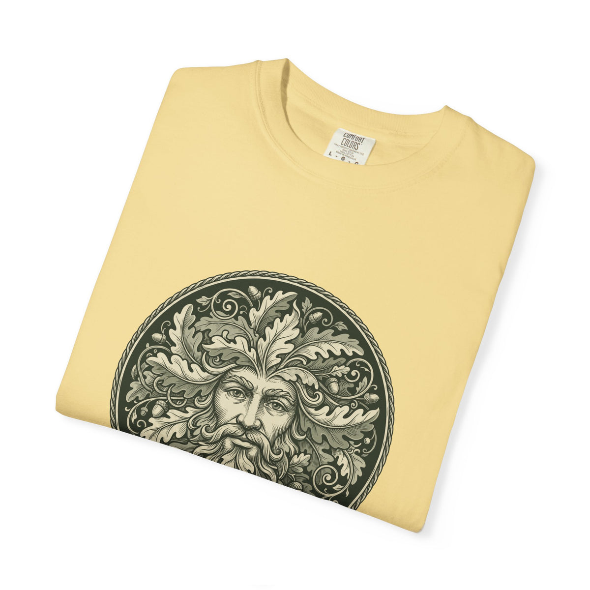 Green Man Oak Leaf and Acorn Medallion T-Shirt