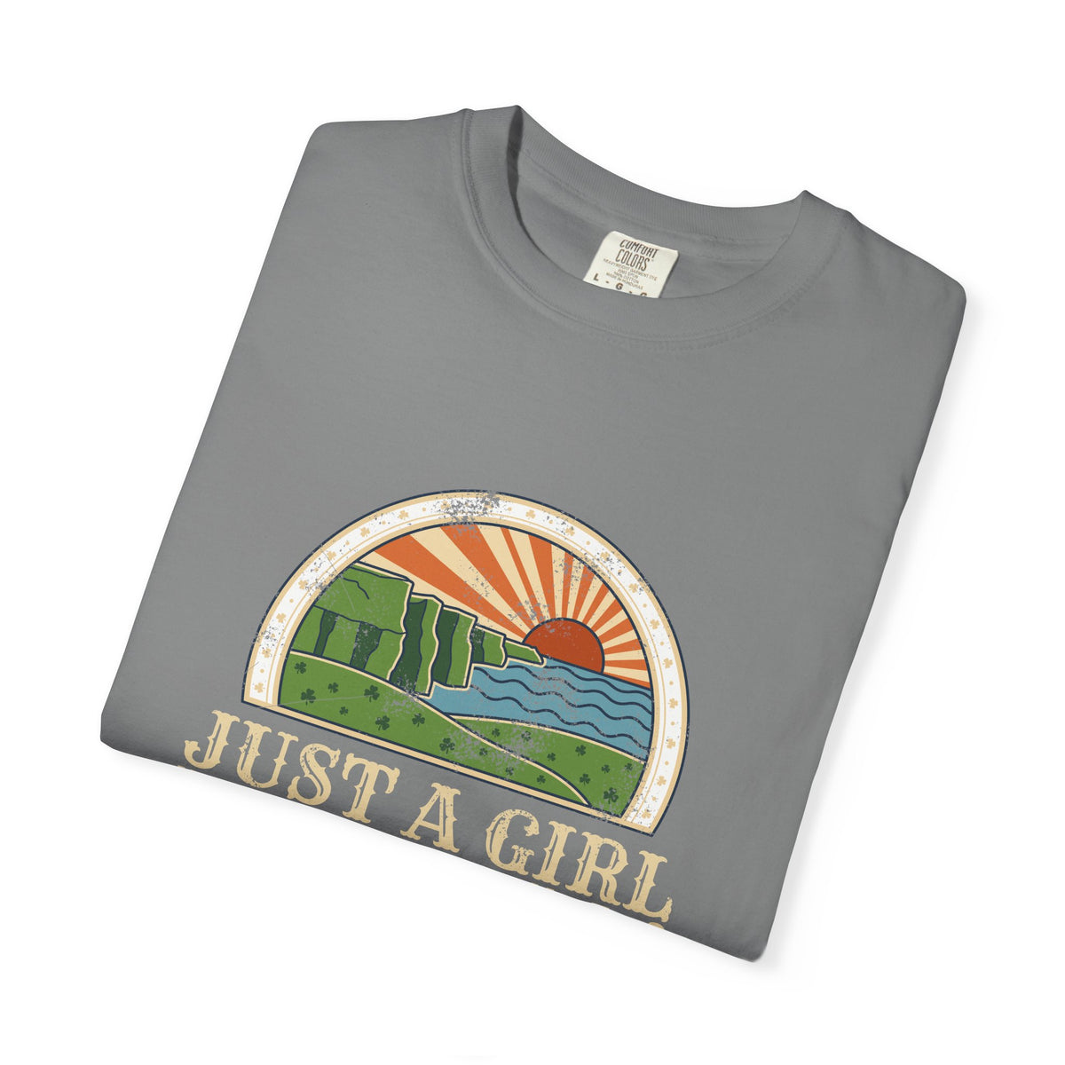 Just a Girl Who Loves Ireland Sea Cliffs Sunburst T-Shirt