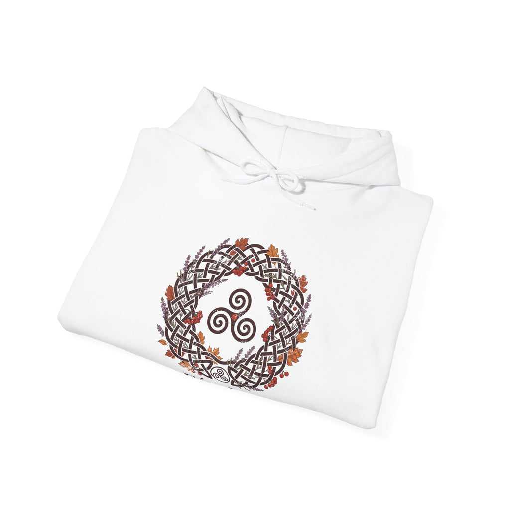 Fómhar Celtic Triskele Autumn Wreath Hoodie