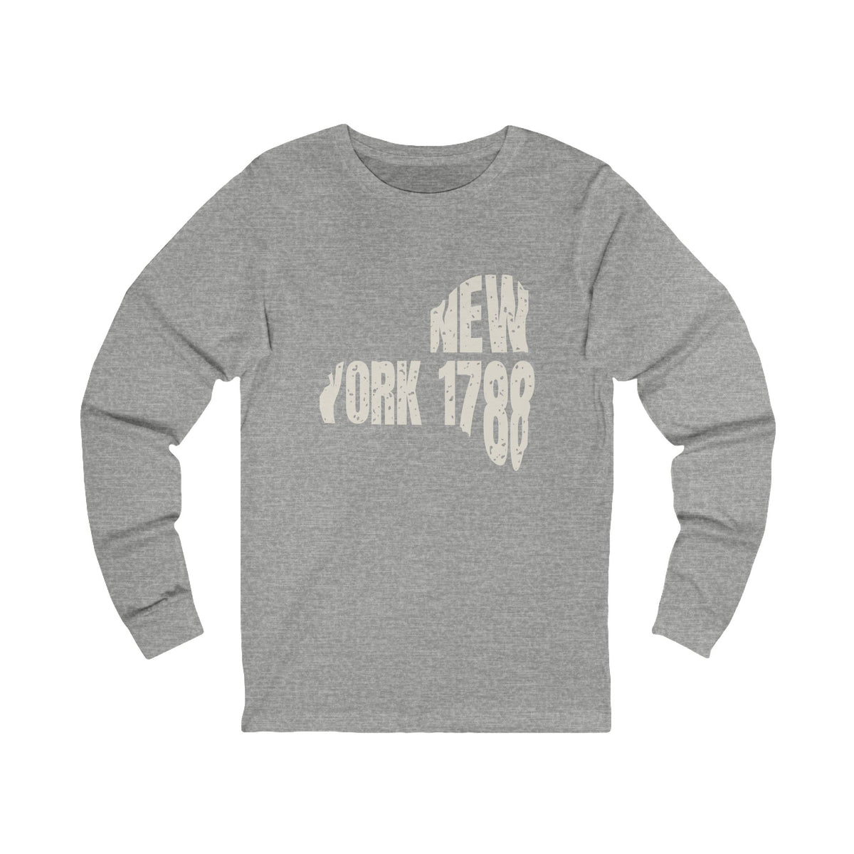 New York Vintage Letters Map Long Sleeve Tee
