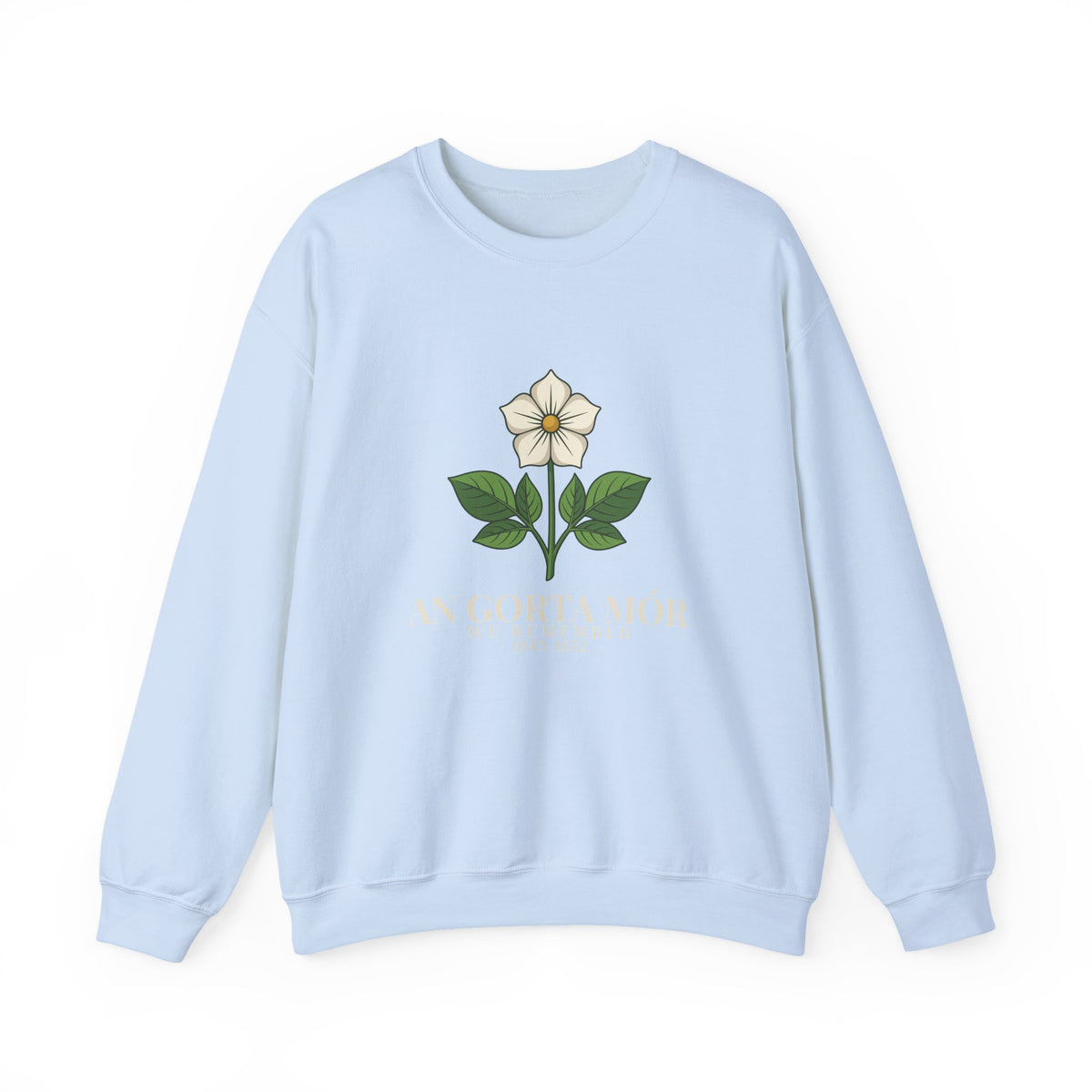 An Gorta Mór We Remember 1845-1852 Potato Blossom Crewneck Sweatshirt