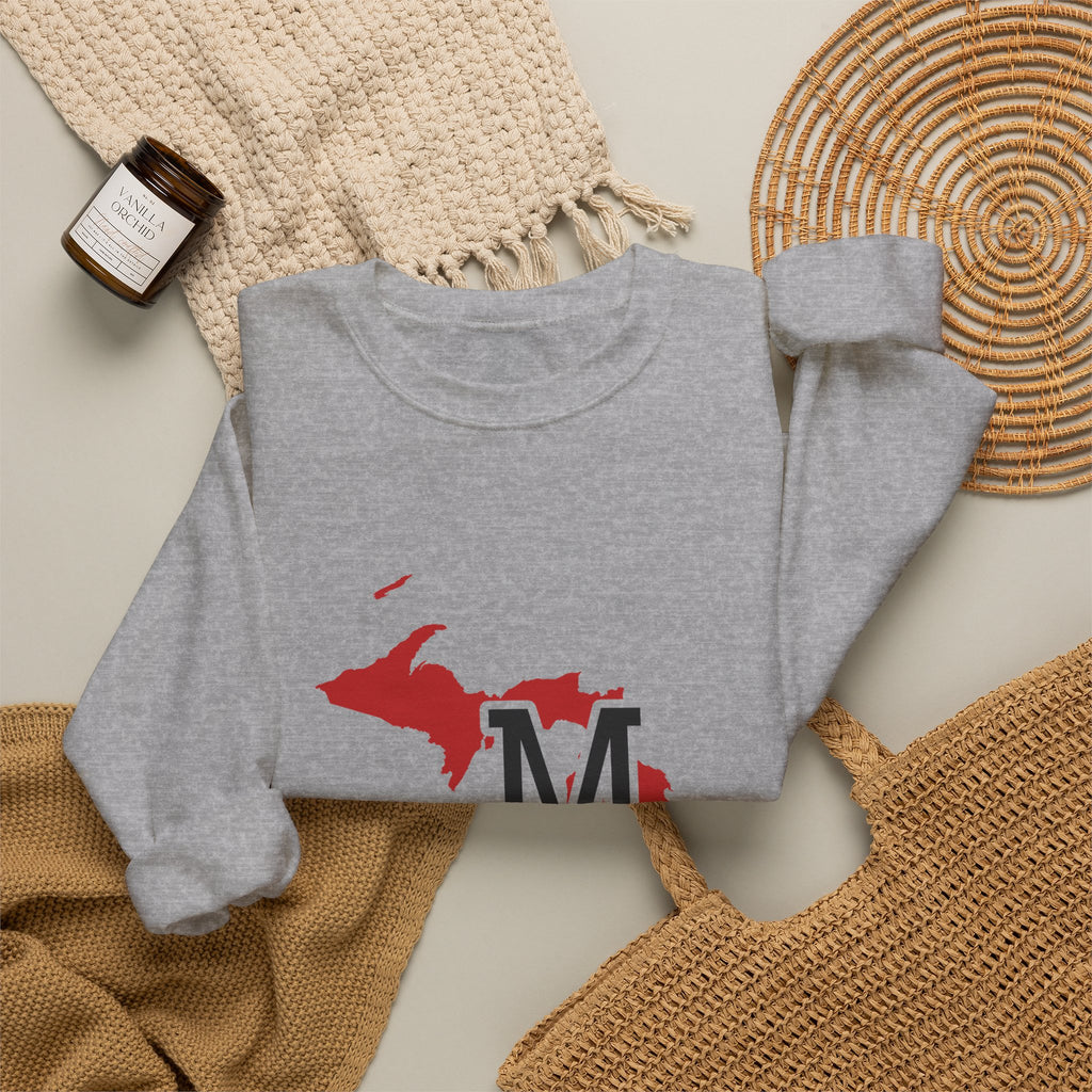 Michigan Varsity Monogram Map Crewneck Sweatshirt