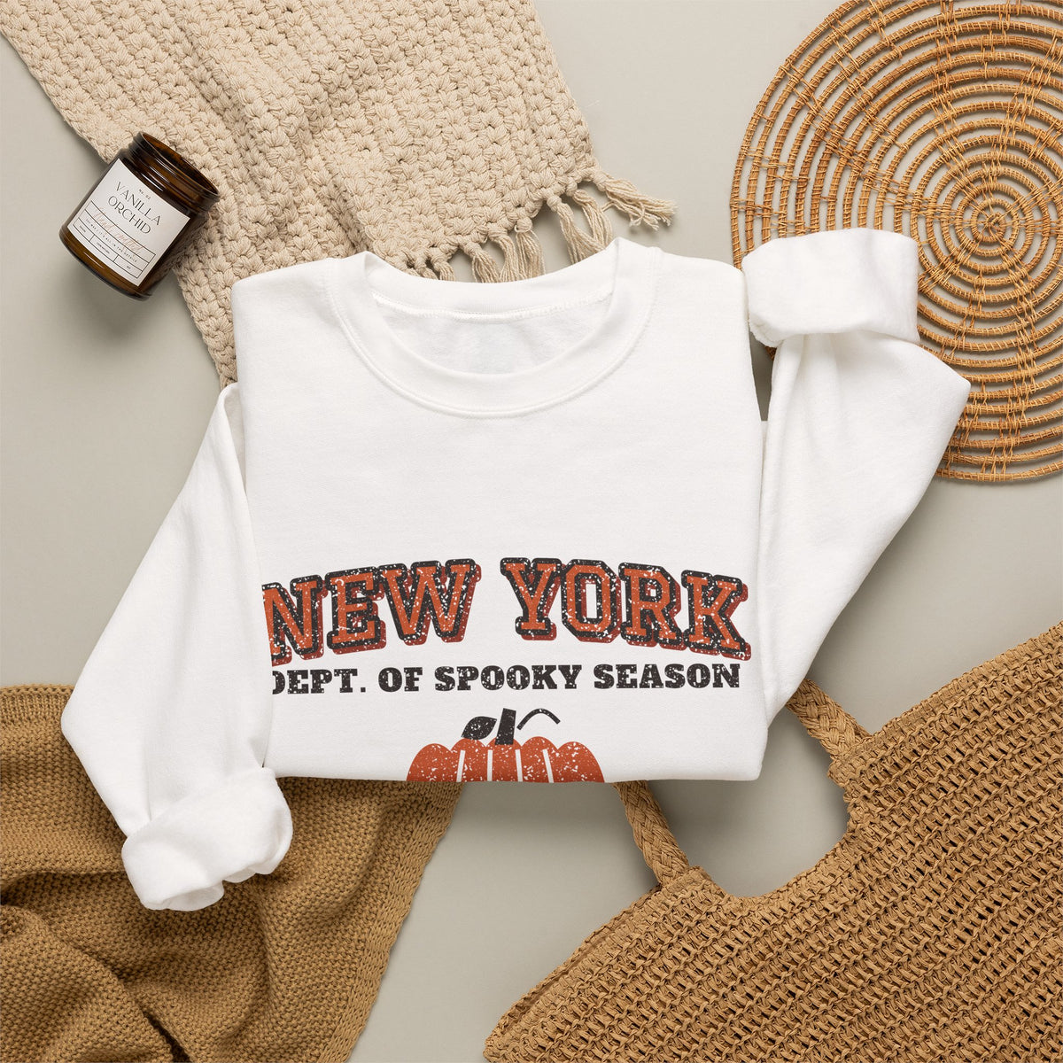New York Dept. of Spooky Season Varsity Crewneck Sweatshirt