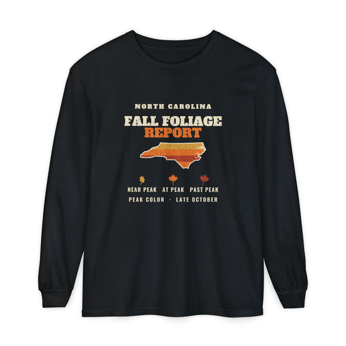 North Carolina Fall Foliage Report Map Long Sleeve Tee