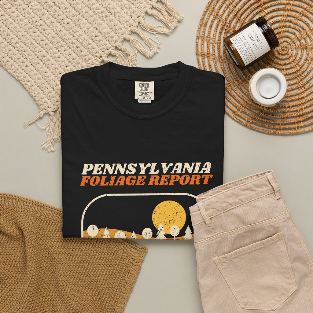 Pennsylvania Foliage Report Retro Landscape T-Shirt