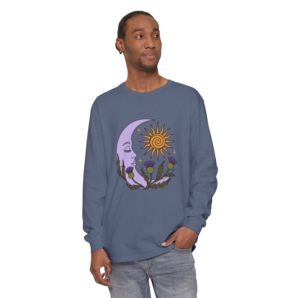 Thistle Moon Celestial Sun and Stars Long Sleeve Tee