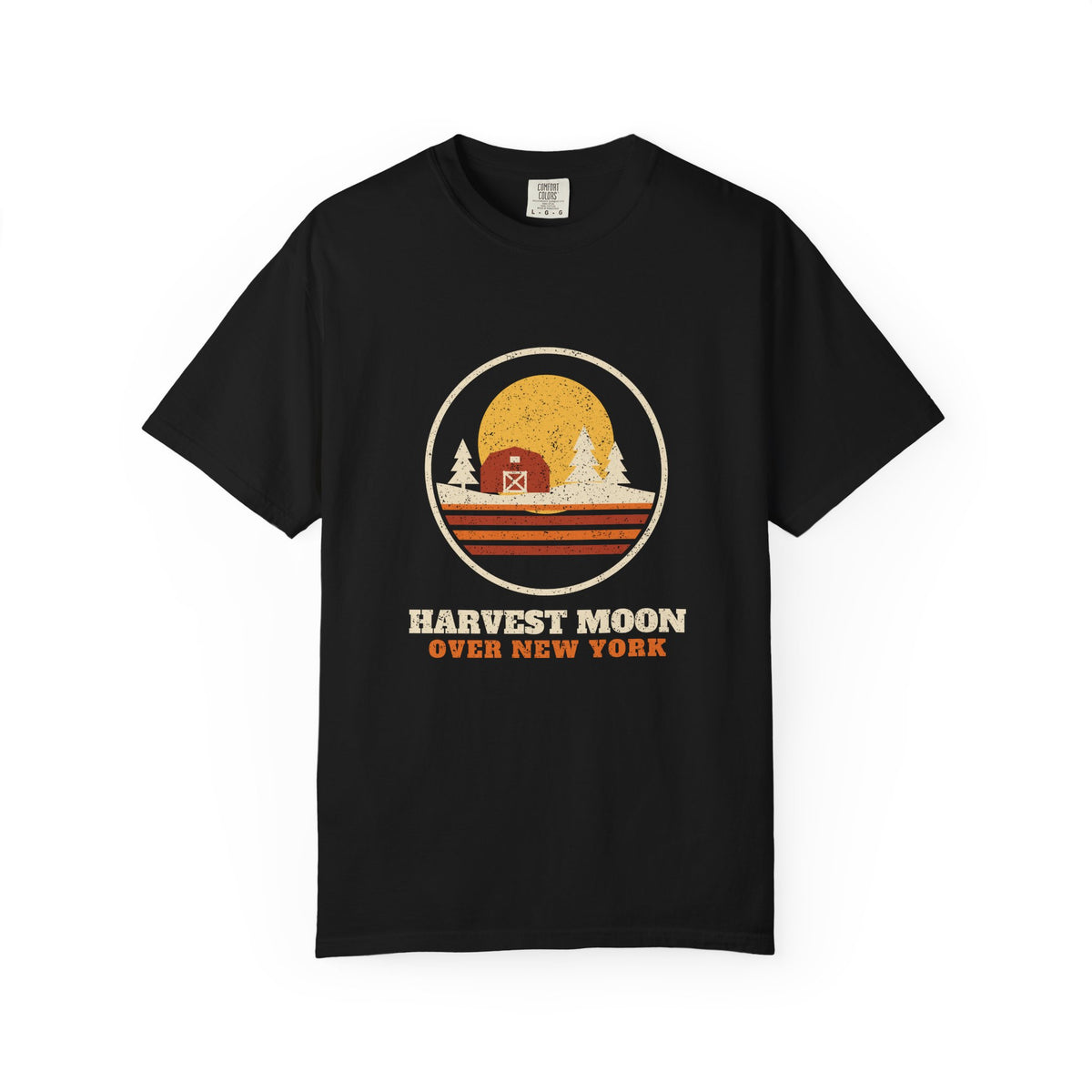 Harvest Moon Over New York Retro Badge T-Shirt