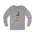 New Hampshire American Flag Map Long Sleeve Tee