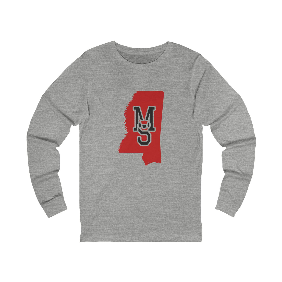 Mississippi Varsity Monogram Map Long Sleeve Tee