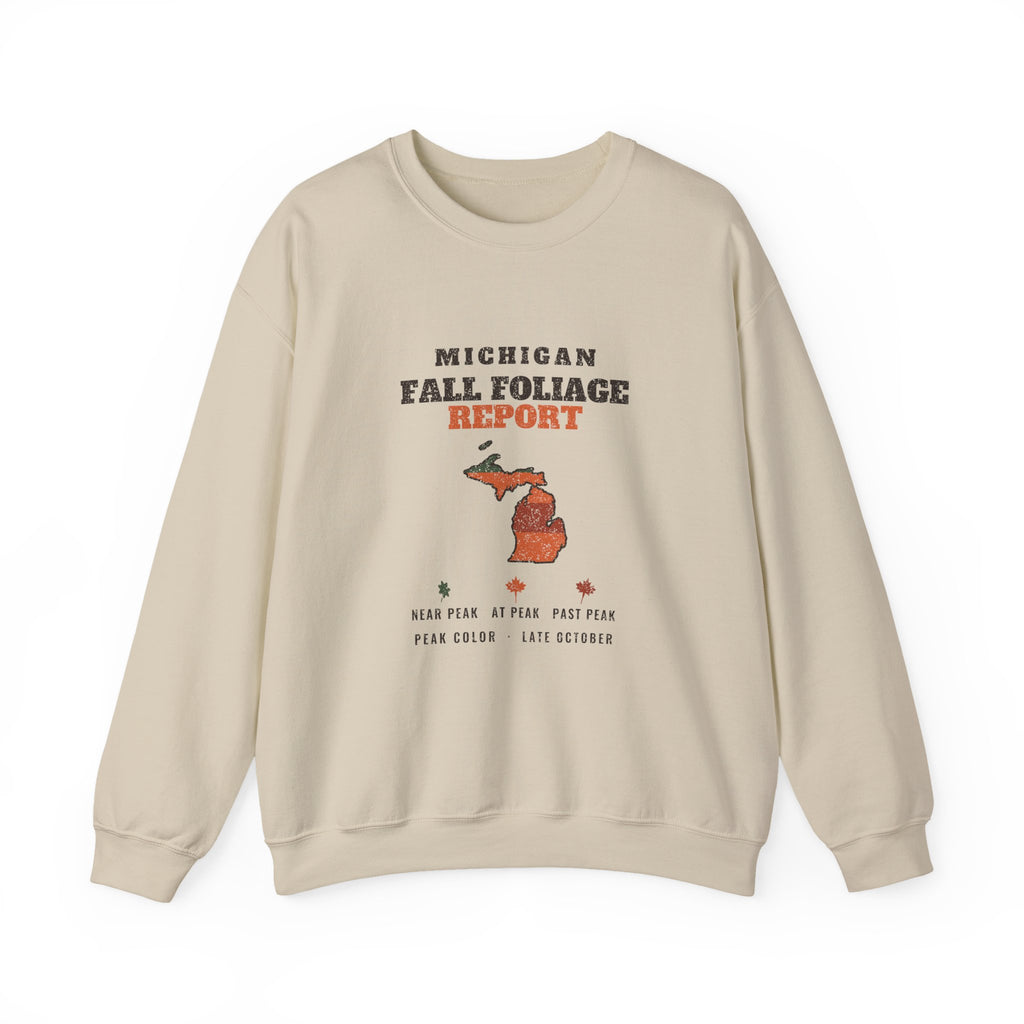 Michigan Fall Foliage Report Map Crewneck Sweatshirt