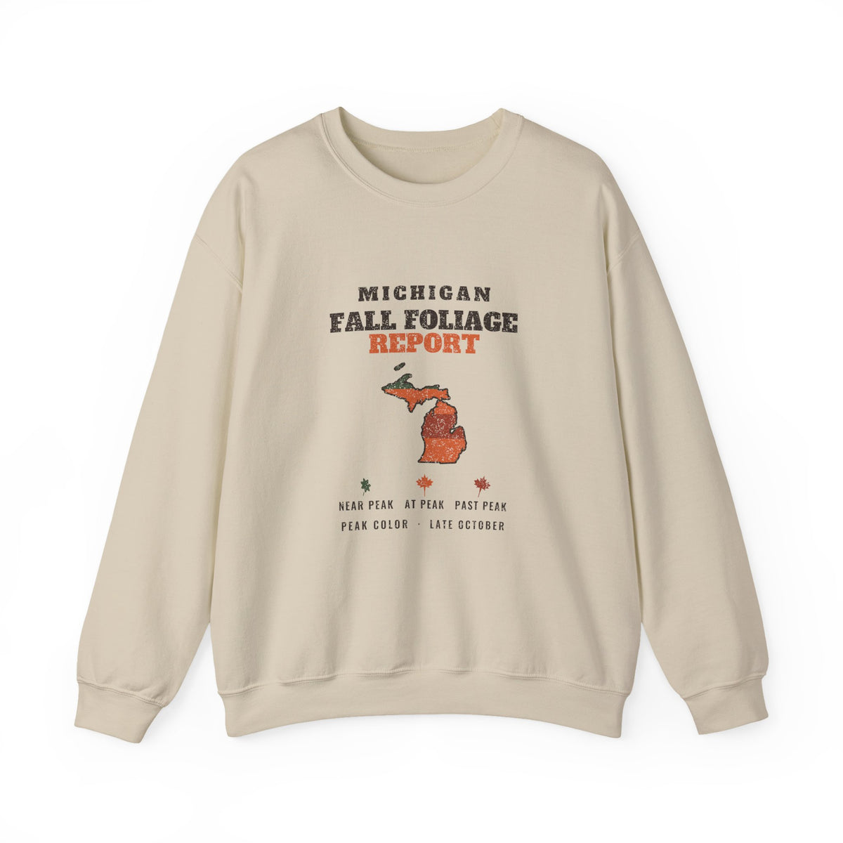 Michigan Fall Foliage Report Map Crewneck Sweatshirt