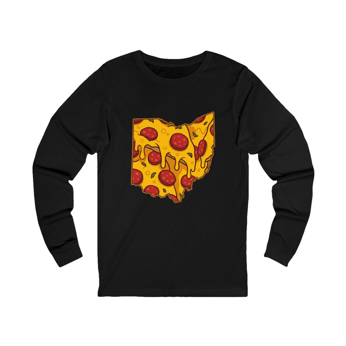 Ohio Pizza Map Long Sleeve Tee