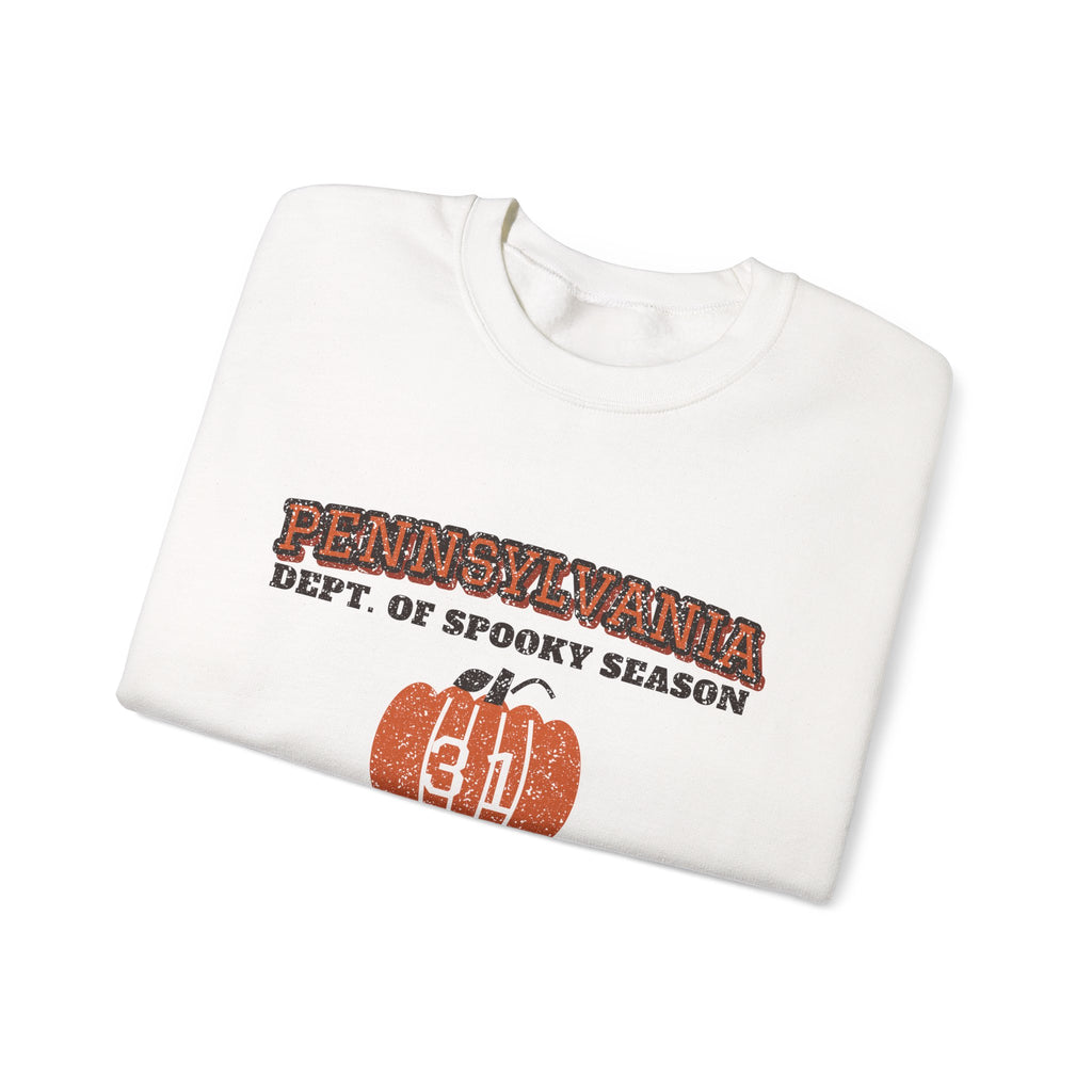 Pennsylvania Dept. of Spooky Season Varsity Crewneck Sweatshirt