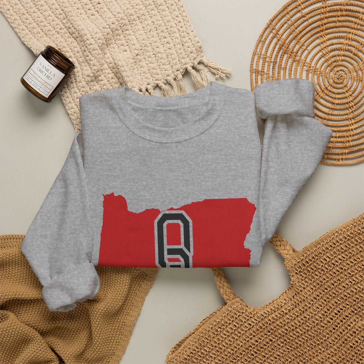 Oregon Varsity Monogram Map Crewneck Sweatshirt
