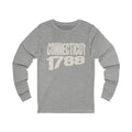 Connecticut Vintage Letters Map Long Sleeve Tee
