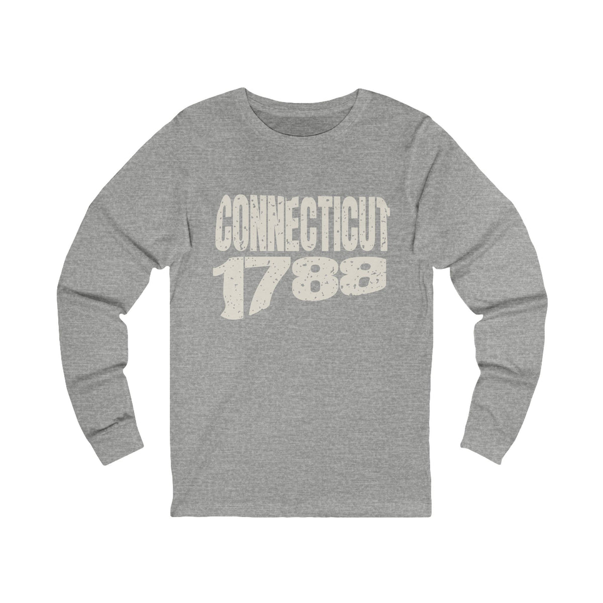 Connecticut Vintage Letters Map Long Sleeve Tee