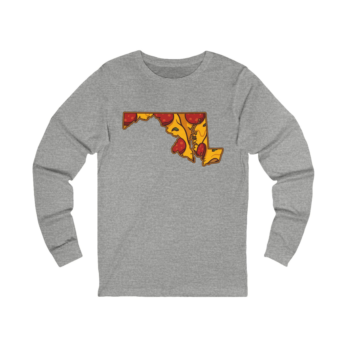 Maryland Pizza Map Long Sleeve Tee
