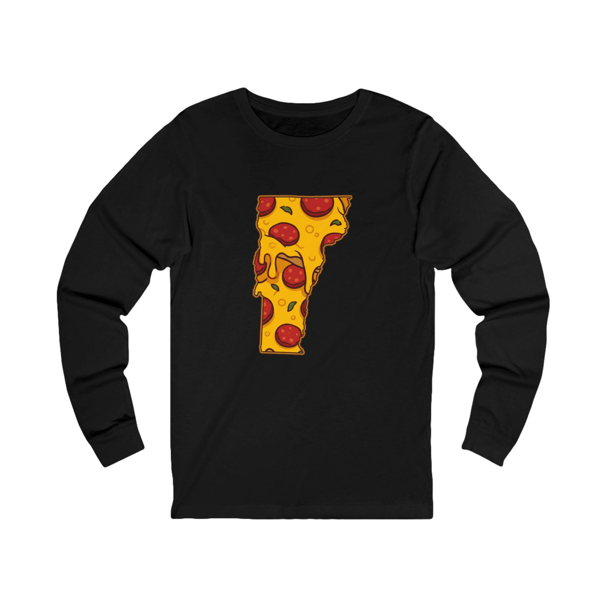 Vermont Pizza Map Long Sleeve Tee