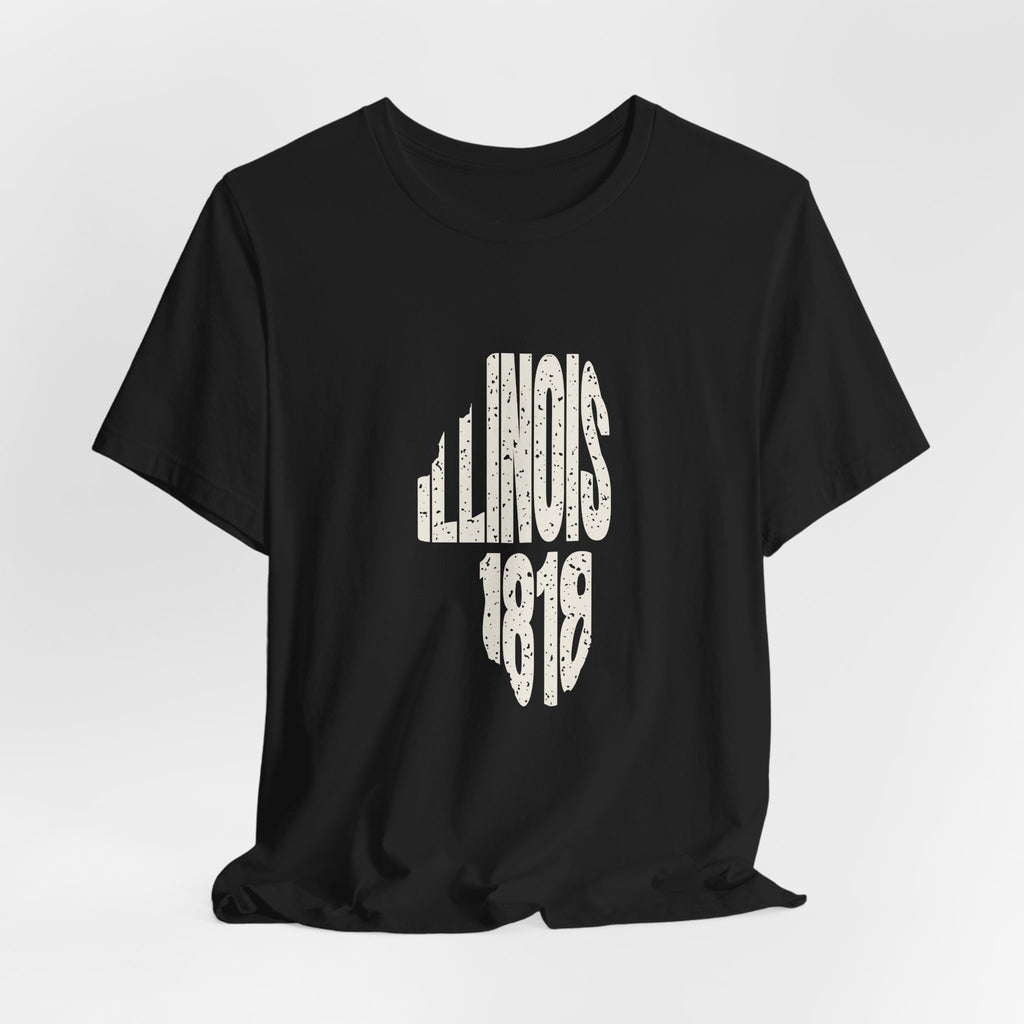 Illinois Vintage Letters Map T-Shirt
