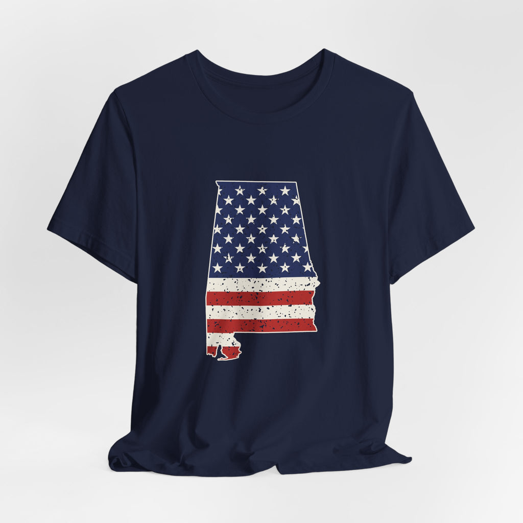 Alabama American Flag Map T-Shirt