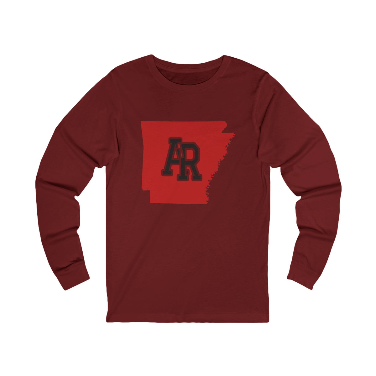 Arkansas Varsity Monogram Map Long Sleeve Tee