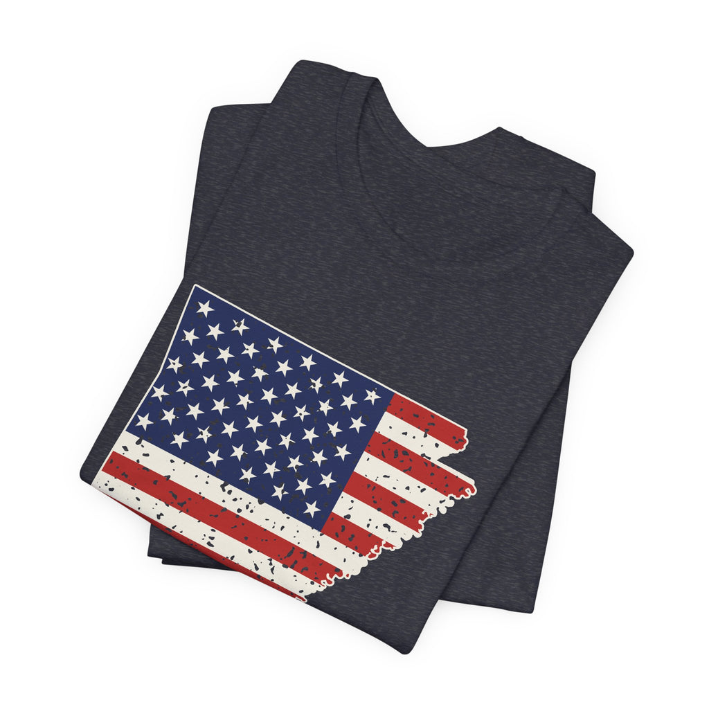 Arkansas American Flag Map T-Shirt