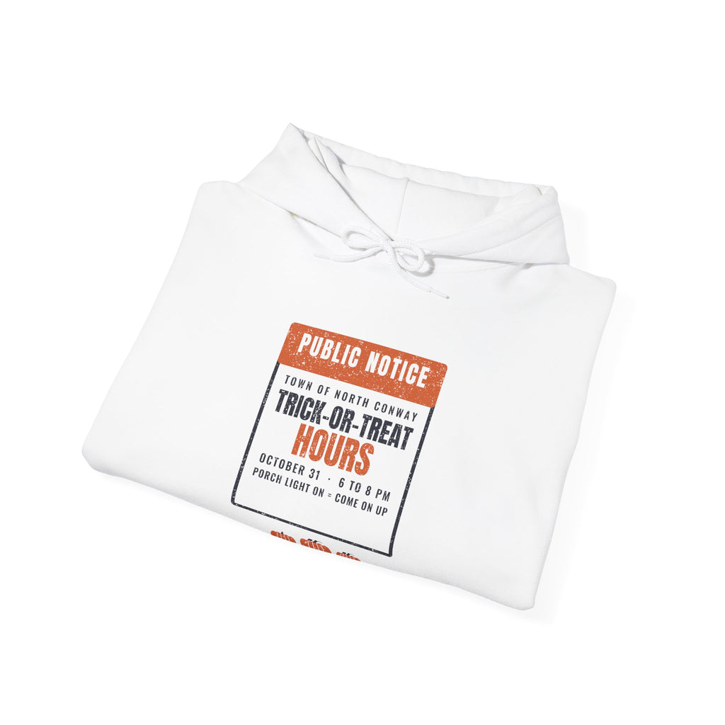 North Conway New Hampshire Trick-or-Treat Hours Notice Hoodie