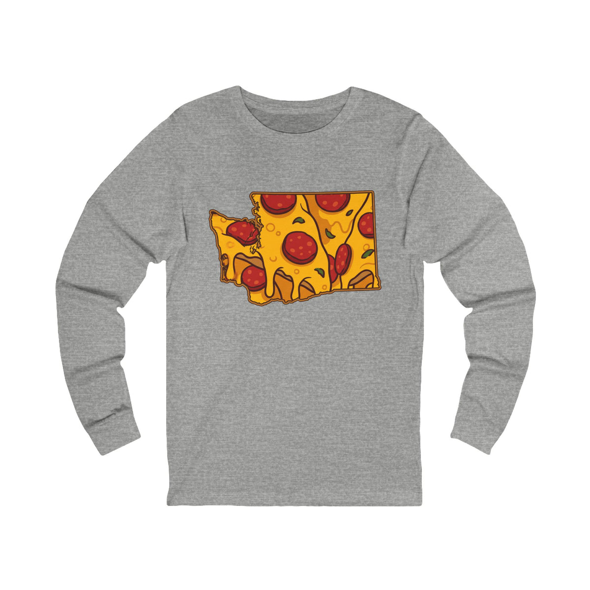 Washington Pizza Map Long Sleeve Tee
