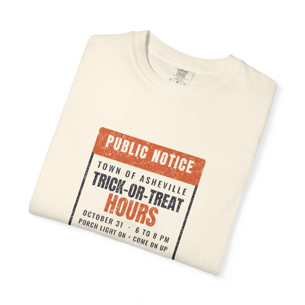 Asheville North Carolina Trick-or-Treat Hours Notice T-Shirt