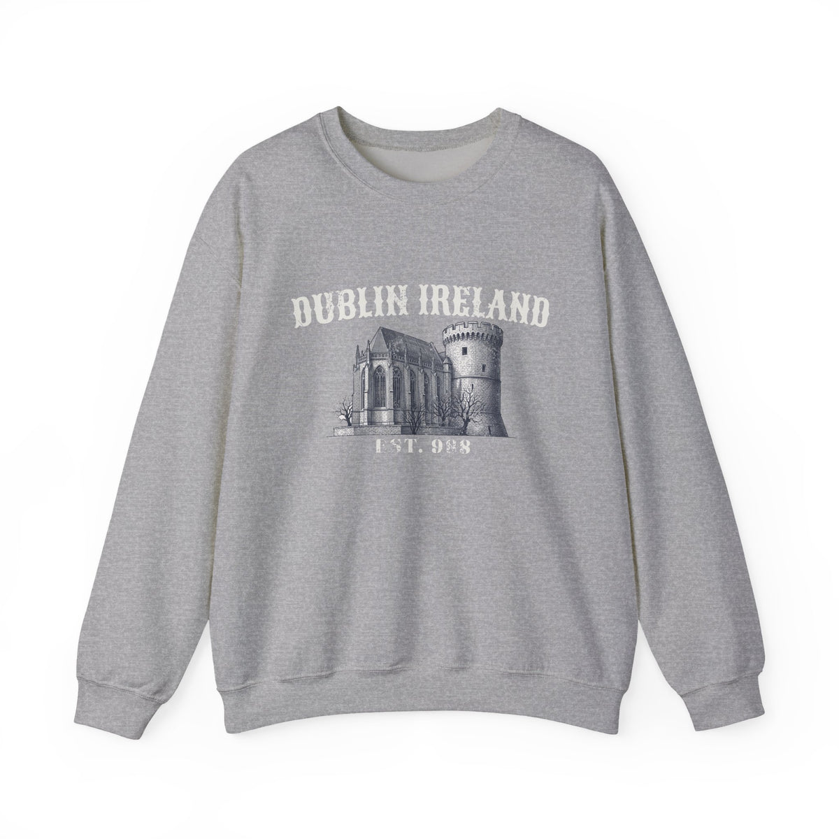 Dublin Ireland Castle Pen and Ink Sketch Crewneck Sweatshirt