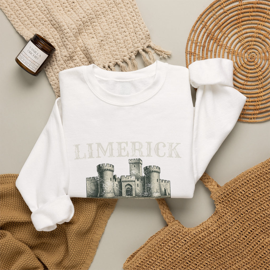 Limerick Ireland Est 812 Vintage Castle Crewneck Sweatshirt