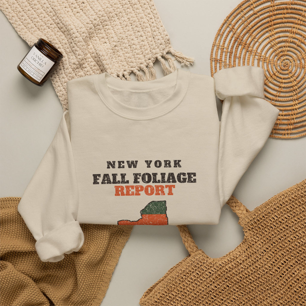 New York Fall Foliage Report Map Crewneck Sweatshirt