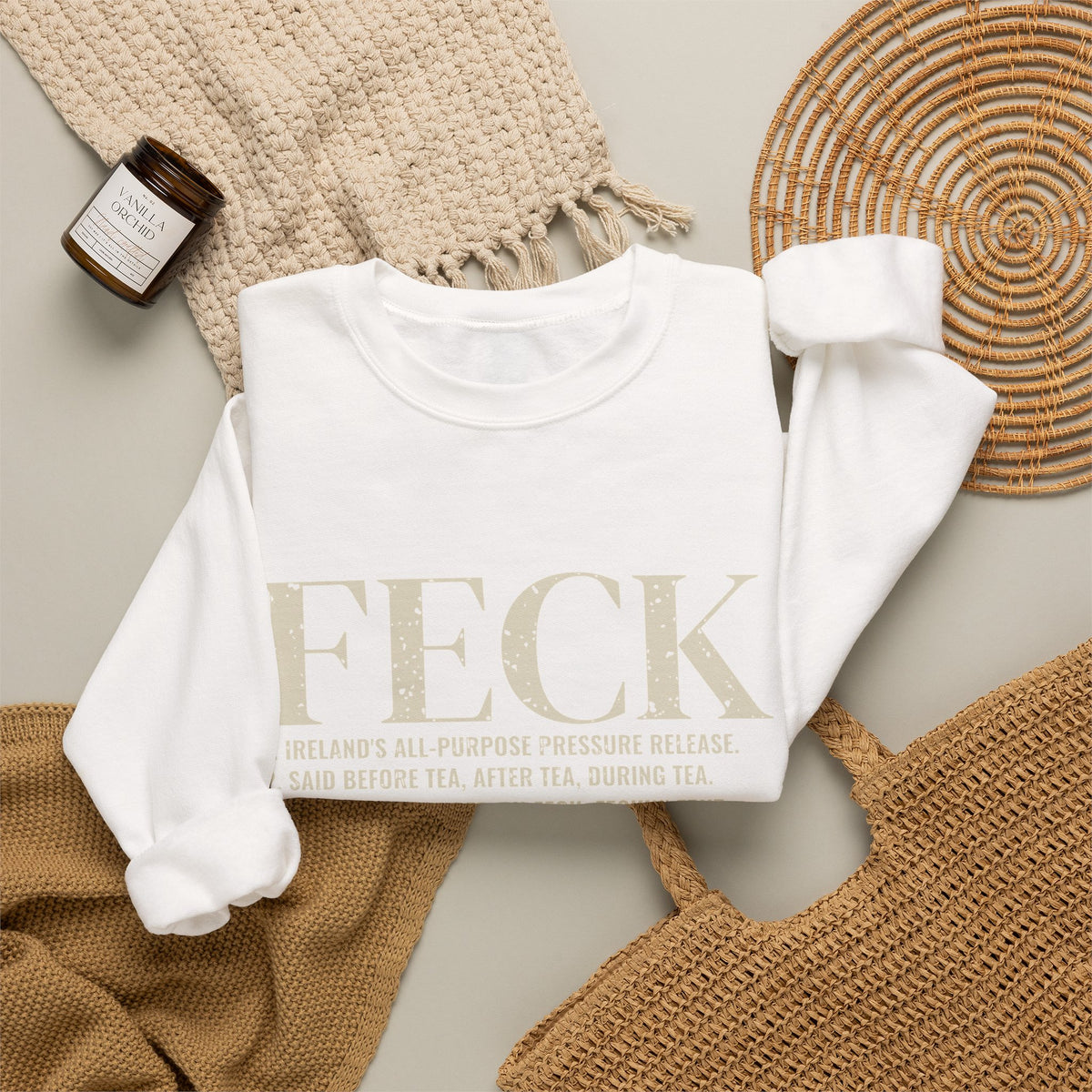 Feck Definition Funny Irish Slang Crewneck Sweatshirt